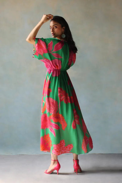 GUL GREEN KAFTAN DRESS