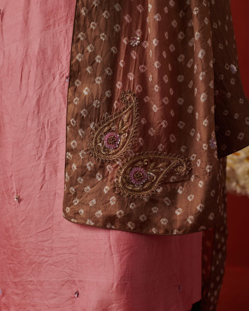 GULNAAZ DUPATTA silk by Rashika Mittal in brown color for women Worldwide