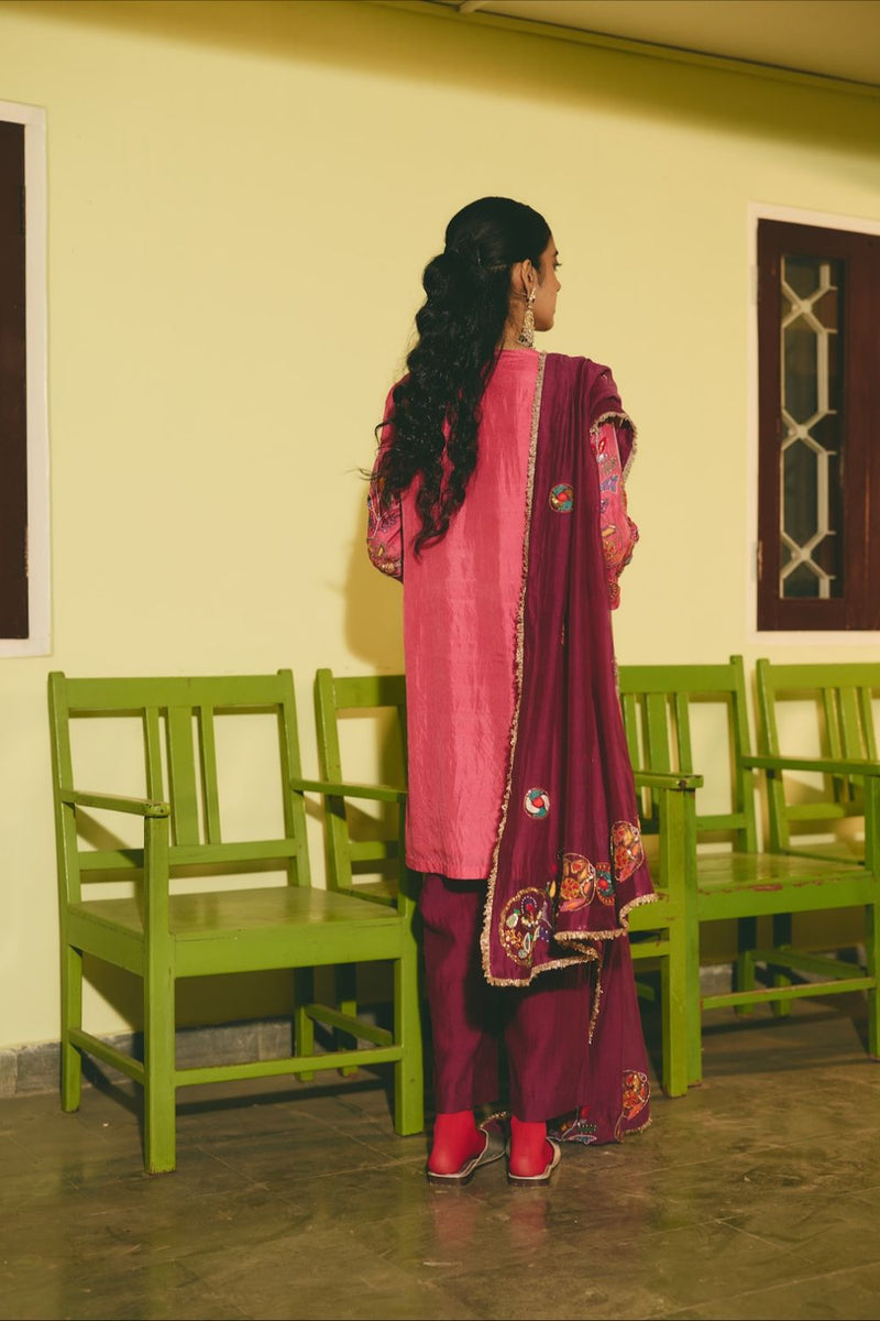 GULROOH DUPATTA chanderi by Rashika Mittal in purple color for women Worldwide
