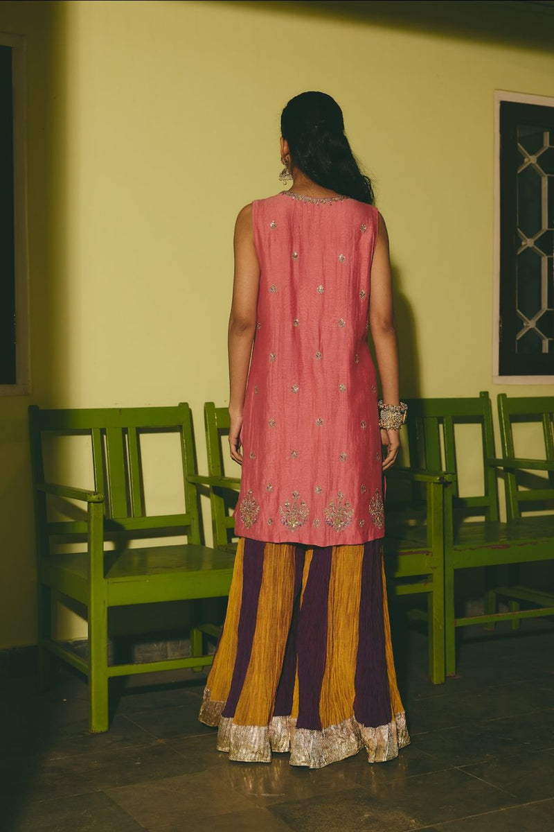 GULRUKH & LEHER KURTA & SHARARA chanderi by Rashika Mittal in multi color for women Worldwide