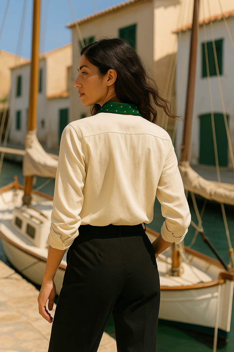 Galaxy Bandhej Shirt cotton by Moborr in green color for women Worldwide