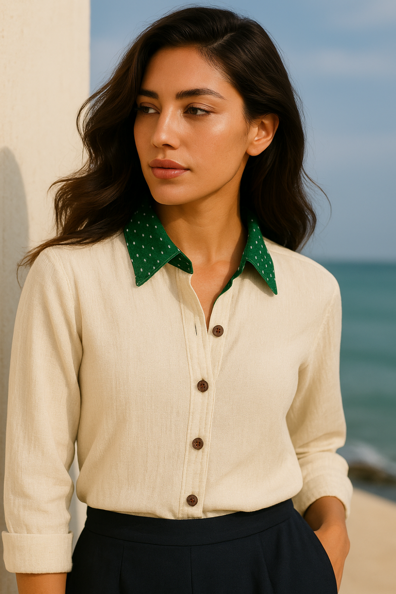 Galaxy Bandhej Shirt cotton by Moborr in green color for women Worldwide