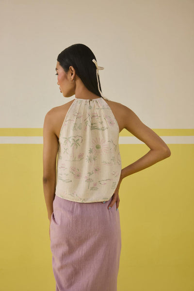 Garden Of Joy Kala Cotton Halter Neck Top