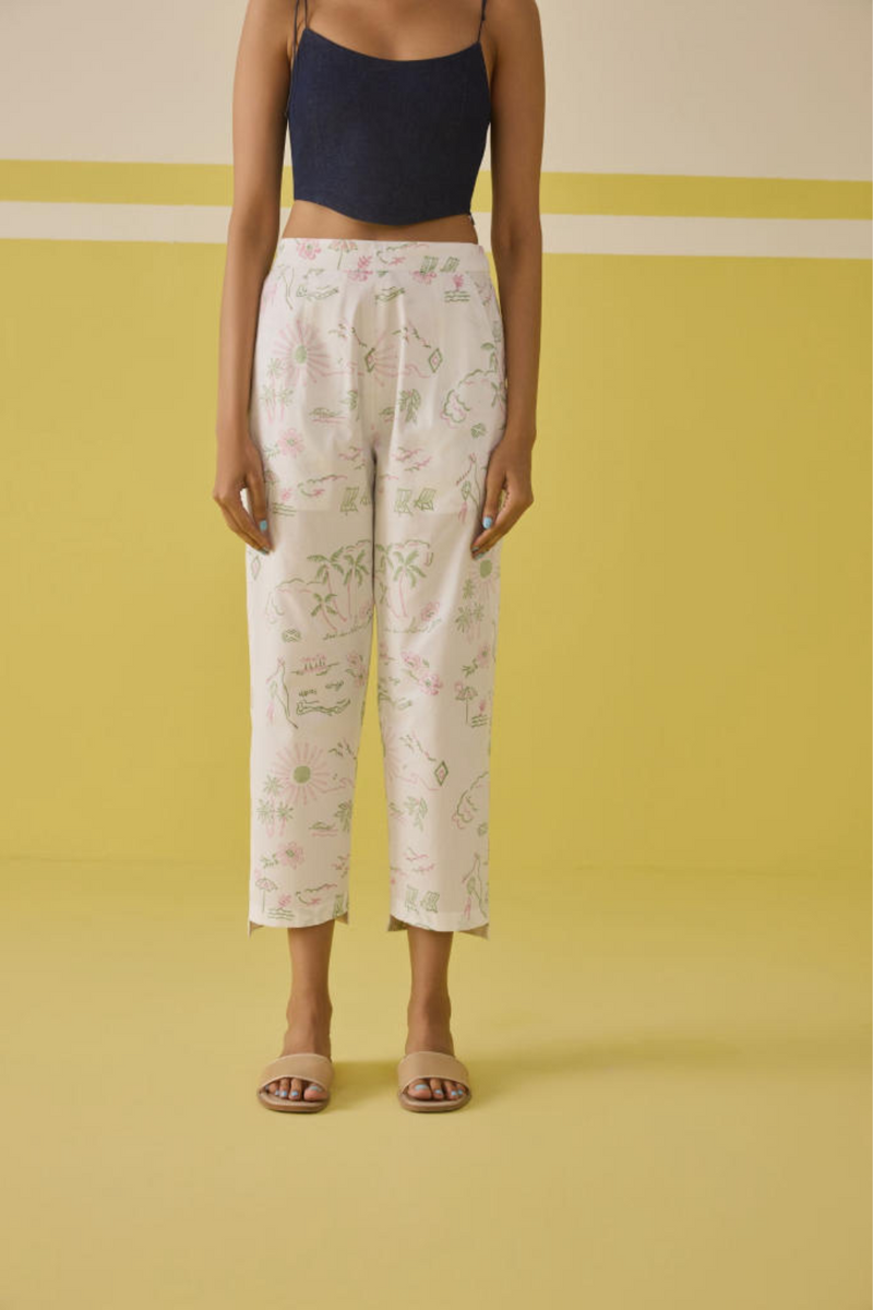 Garden Of Joy Organic Cotton Trousers poplin by SUI in multi color for women Worldwide