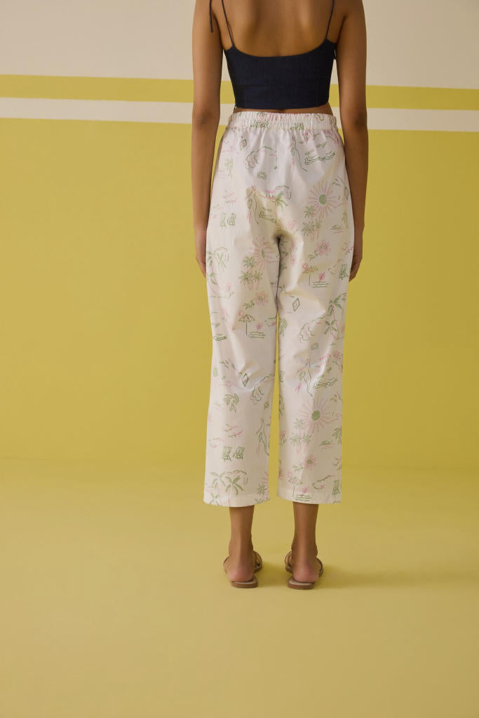 Garden Of Joy Organic Cotton Trousers poplin by SUI in multi color for women Worldwide