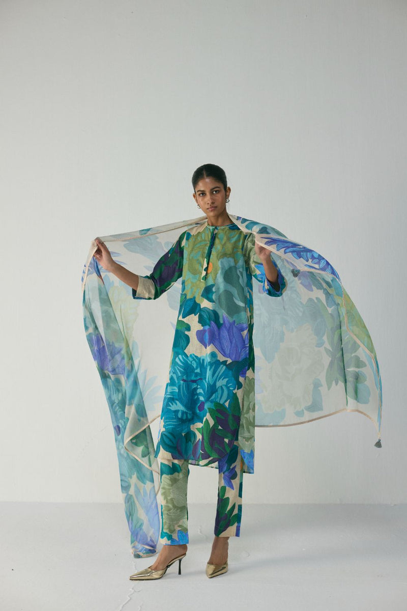 Garden Party Chiffon Dupatta chiffon by YAM in multi color for women Worldwide