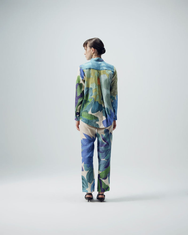 Garden Party Linen Co-Ord Set all linen by YAM in multi color for women Worldwide