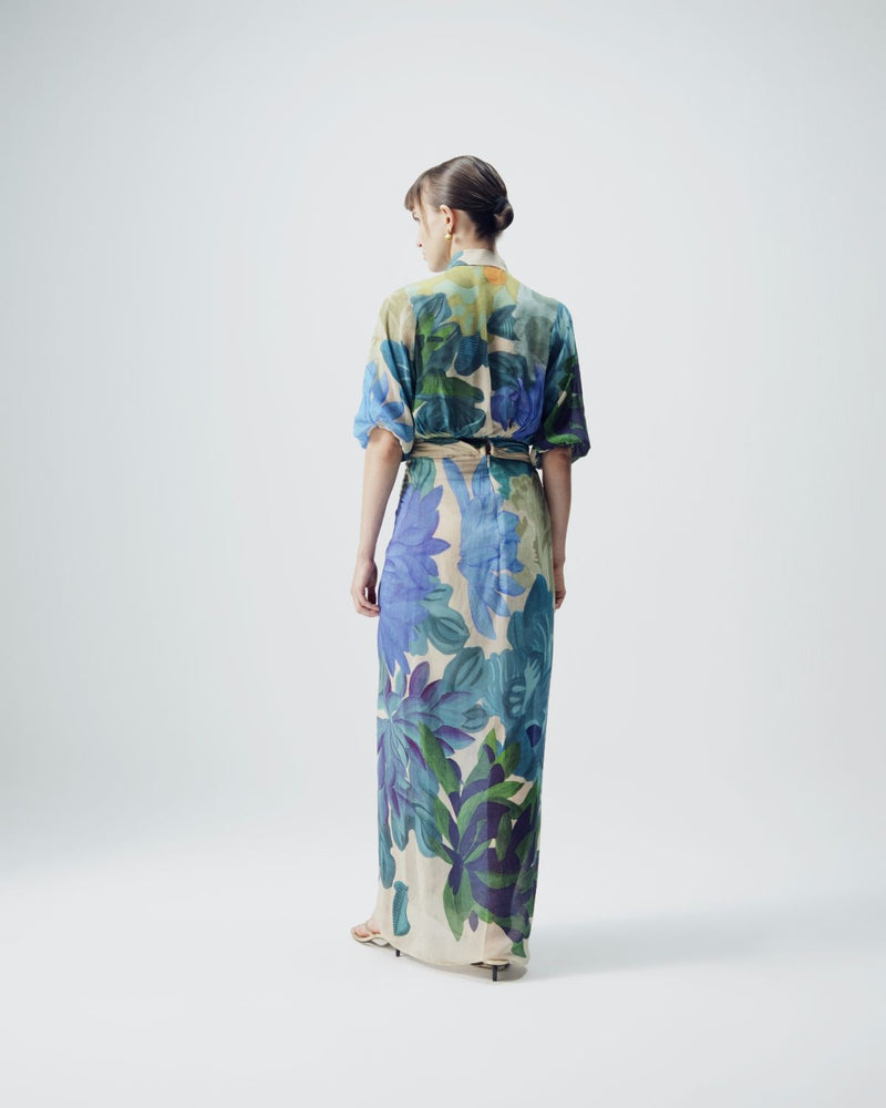 Garden Party Tie Up Top & Skirt Set mul by YAM in multi color for women Worldwide