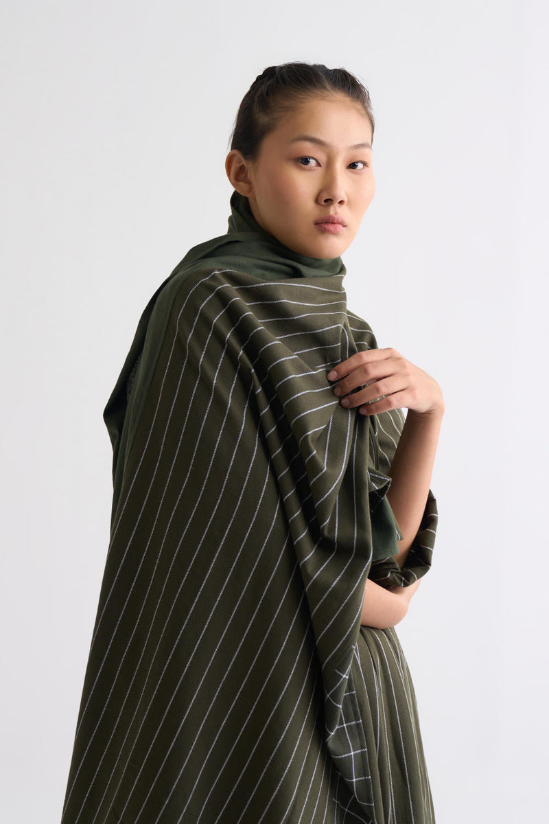 Gather Neck Shirt Co-ord - Olive Co-ord Set by THREE for women Worldwide