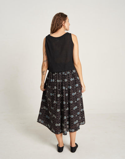 Geometric Flower Midi Skirt