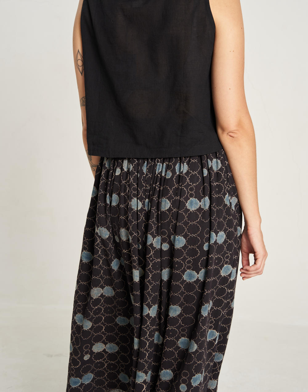 Geometric Flower Midi Skirt