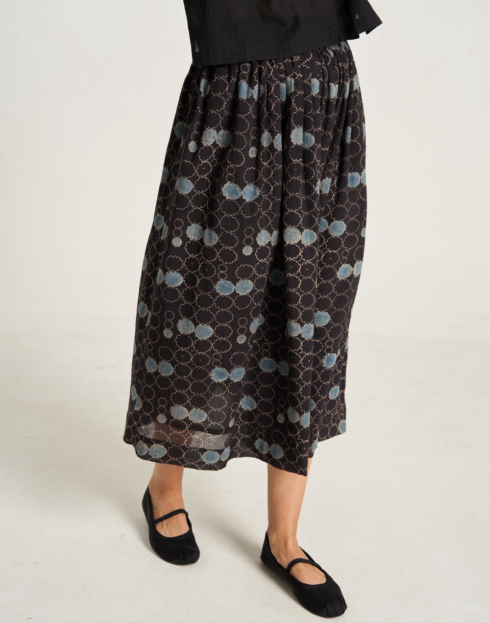 Geometric Flower Midi Skirt