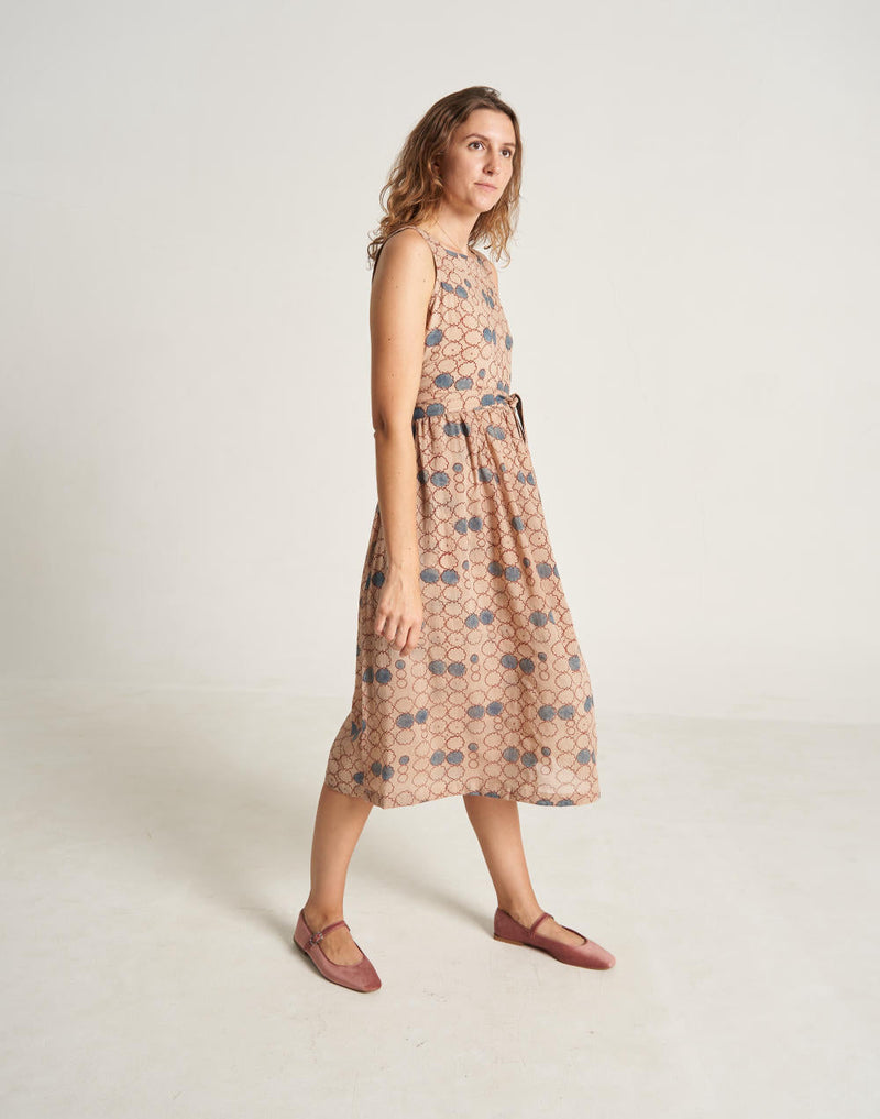 Geometric Flower Wrap-On Dress cotton by World of Crow for Worldwide