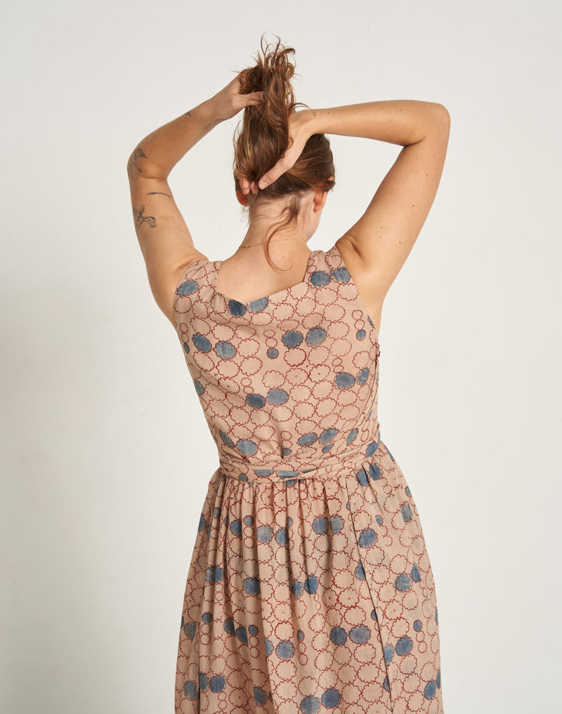 Geometric Flower Wrap-On Dress cotton by World of Crow for Worldwide