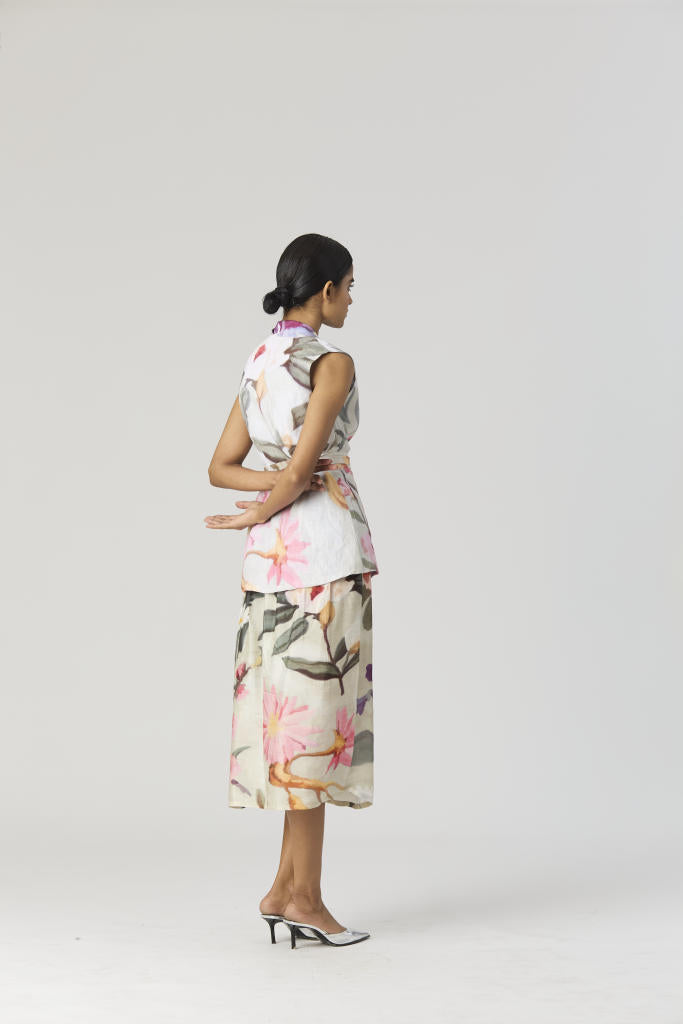 GIA JACKET & SKIRT SET silk by Yam in mint color for women Worldwide