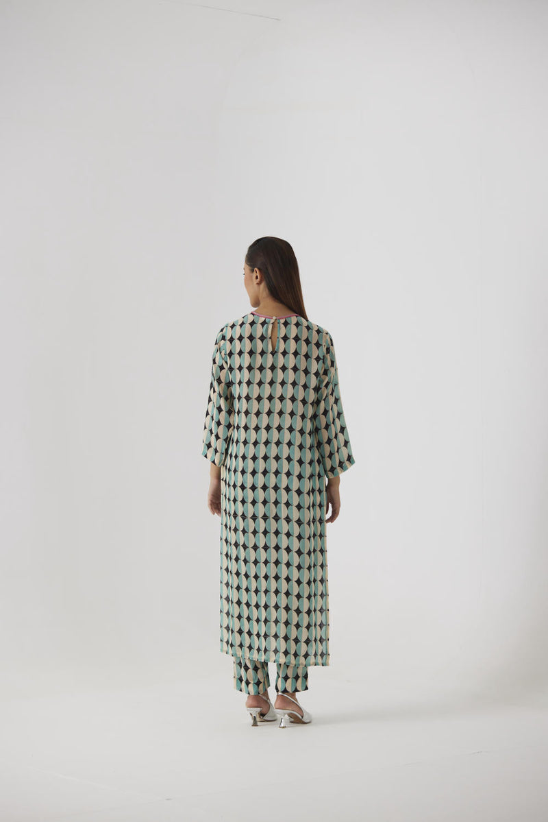 GIFU LONG KURTA SET mul by Yam in multi color for women Worldwide