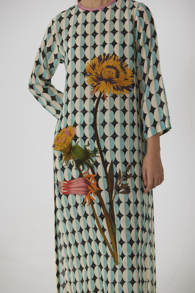 GIFU LONG KURTA SET mul by Yam in multi color for women Worldwide
