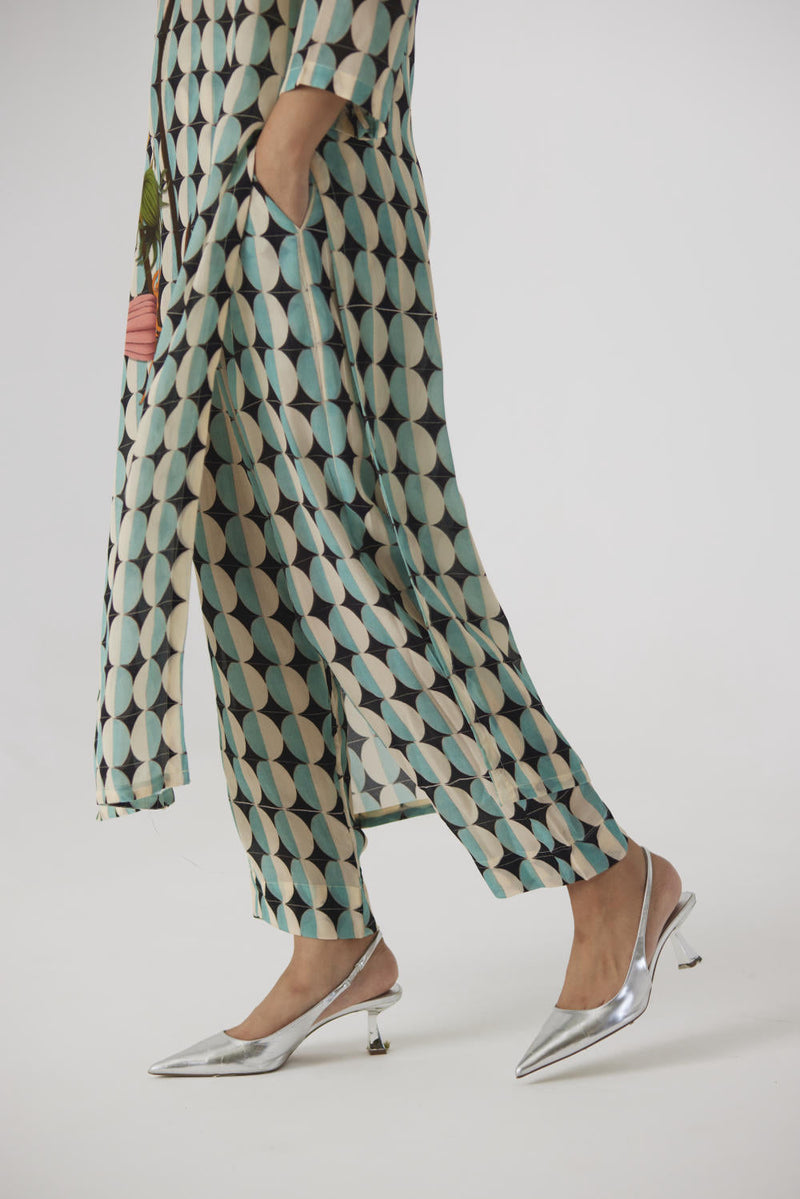 GIFU LONG KURTA SET mul by Yam in multi color for women Worldwide