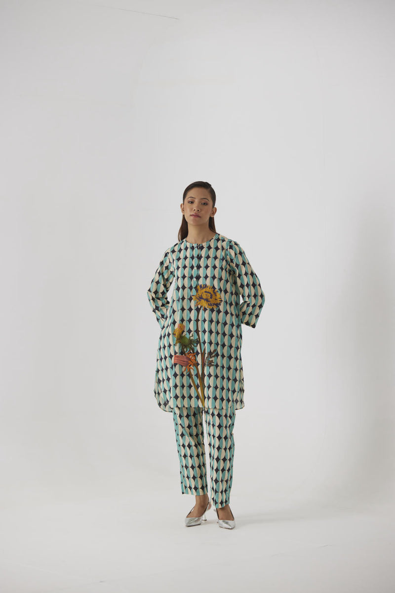 GIFU SHORT COTTON KURTA SET cotton by Yam in multi color for women Worldwide