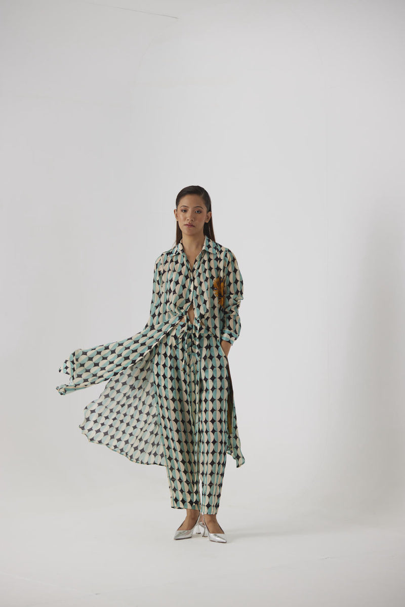 GIFU WRAP KURTA SET mul by Yam in multi color for women Worldwide