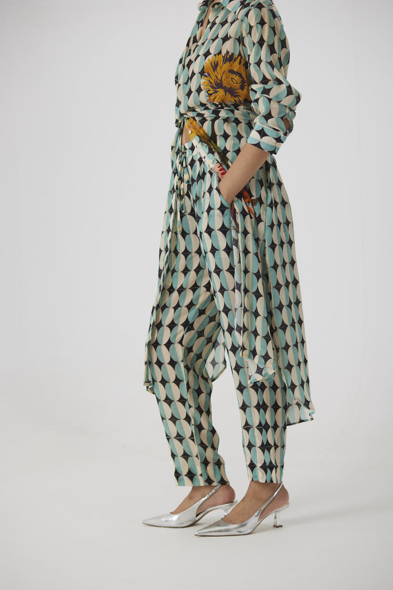 GIFU WRAP KURTA SET mul by Yam in multi color for women Worldwide