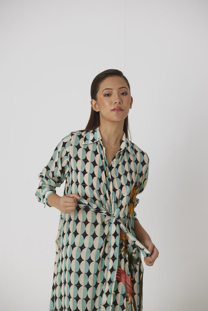 GIFU WRAP KURTA SET mul by Yam in multi color for women Worldwide