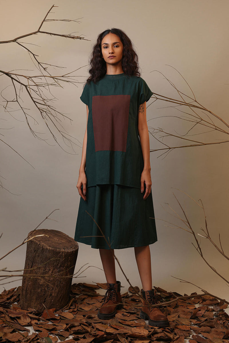 Green CB Stara Dress 100% cotton by Mati in green color for women Worldwide