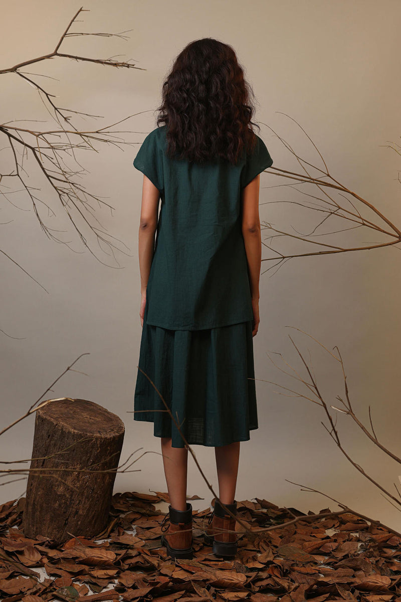 Green CB Stara Dress 100% cotton by Mati in green color for women Worldwide