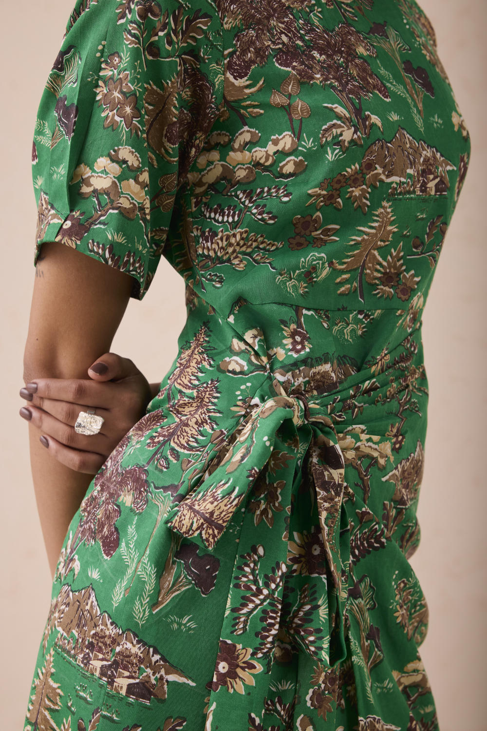 Green Fields Tencel Wrap Dress