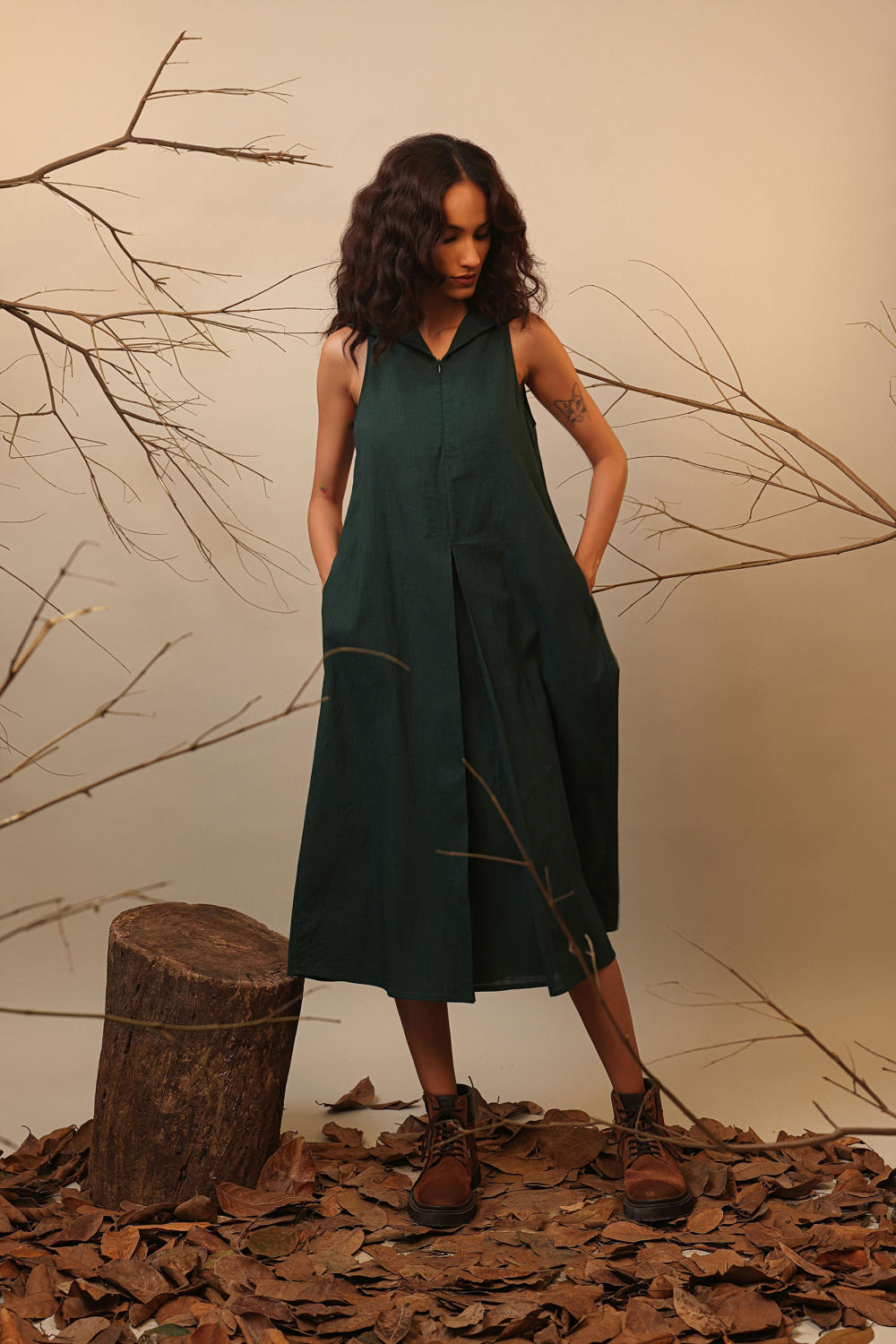 Green Hooded Vita Dress