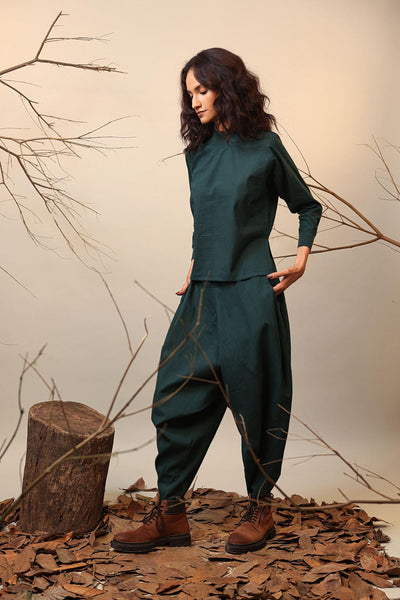 Green Rib Raglan Co-Ord Set (2 PCS)