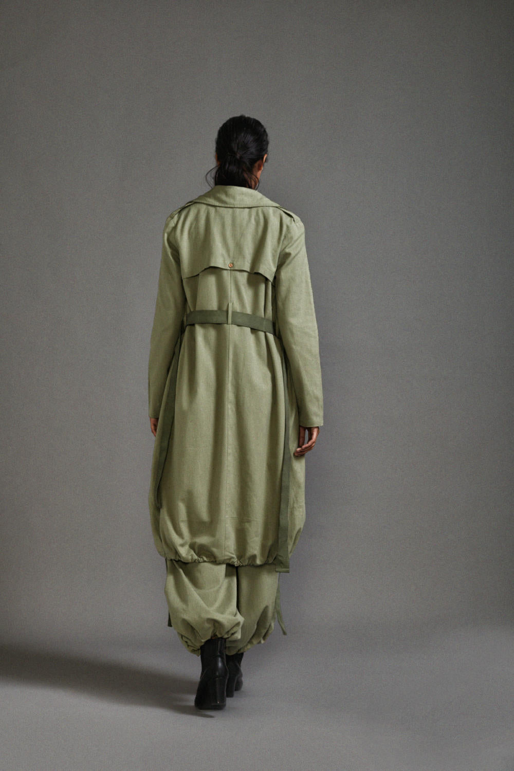 Green Safari Cargo Trench Set