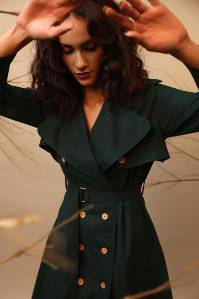 Green Trench Dress