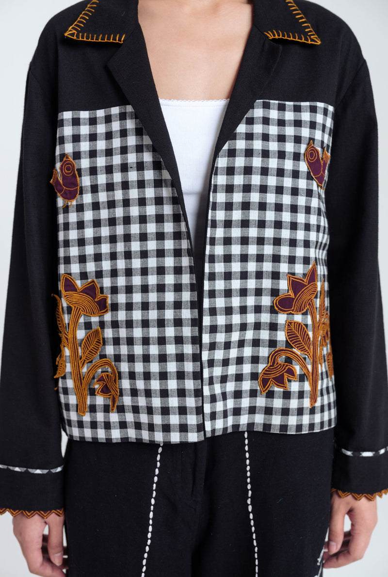 Groove Handloom Jacket handwoven cotton jacket/overlay by JodiLife in black, white for women Worldwide
