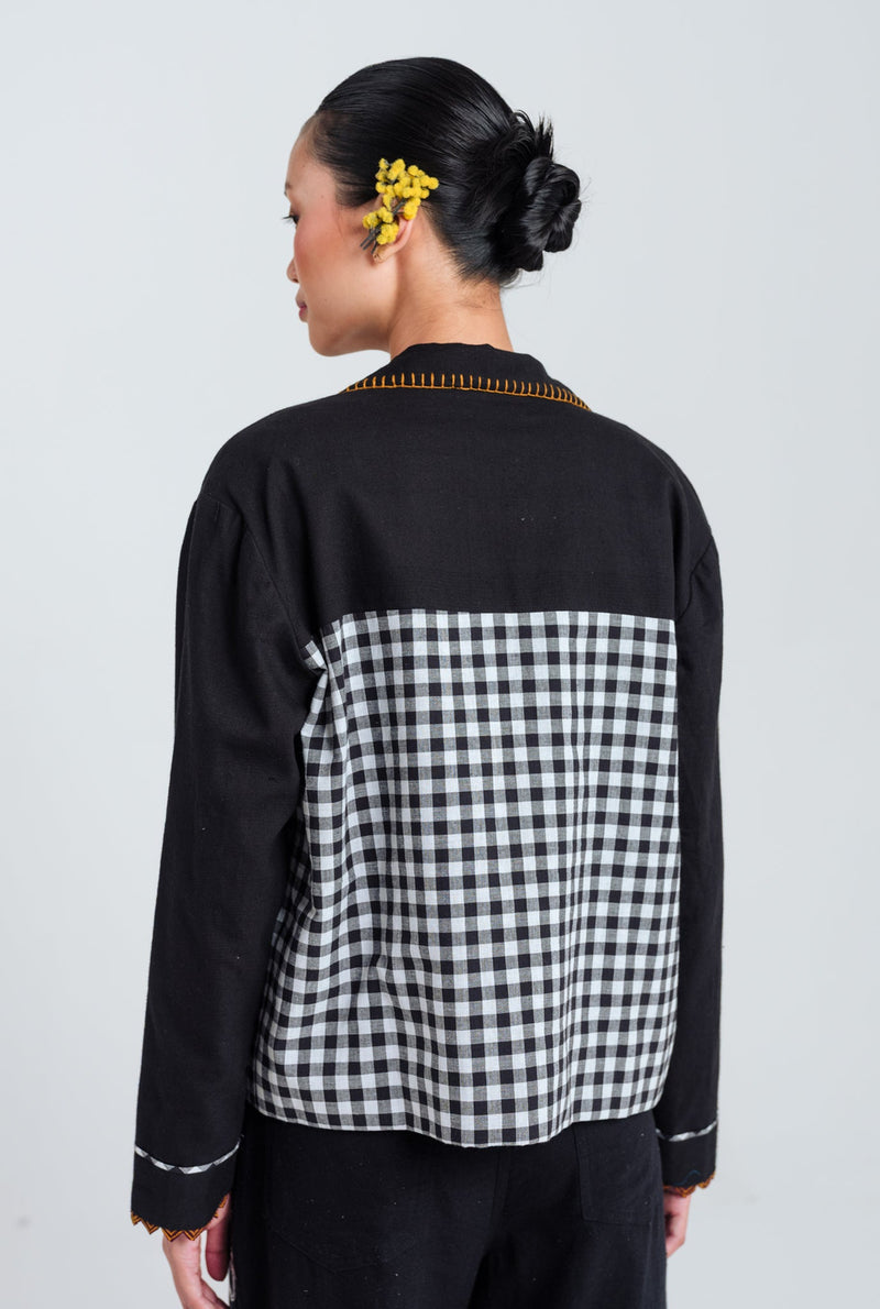 Groove Handloom Jacket handwoven cotton jacket/overlay by JodiLife in black, white for women Worldwide
