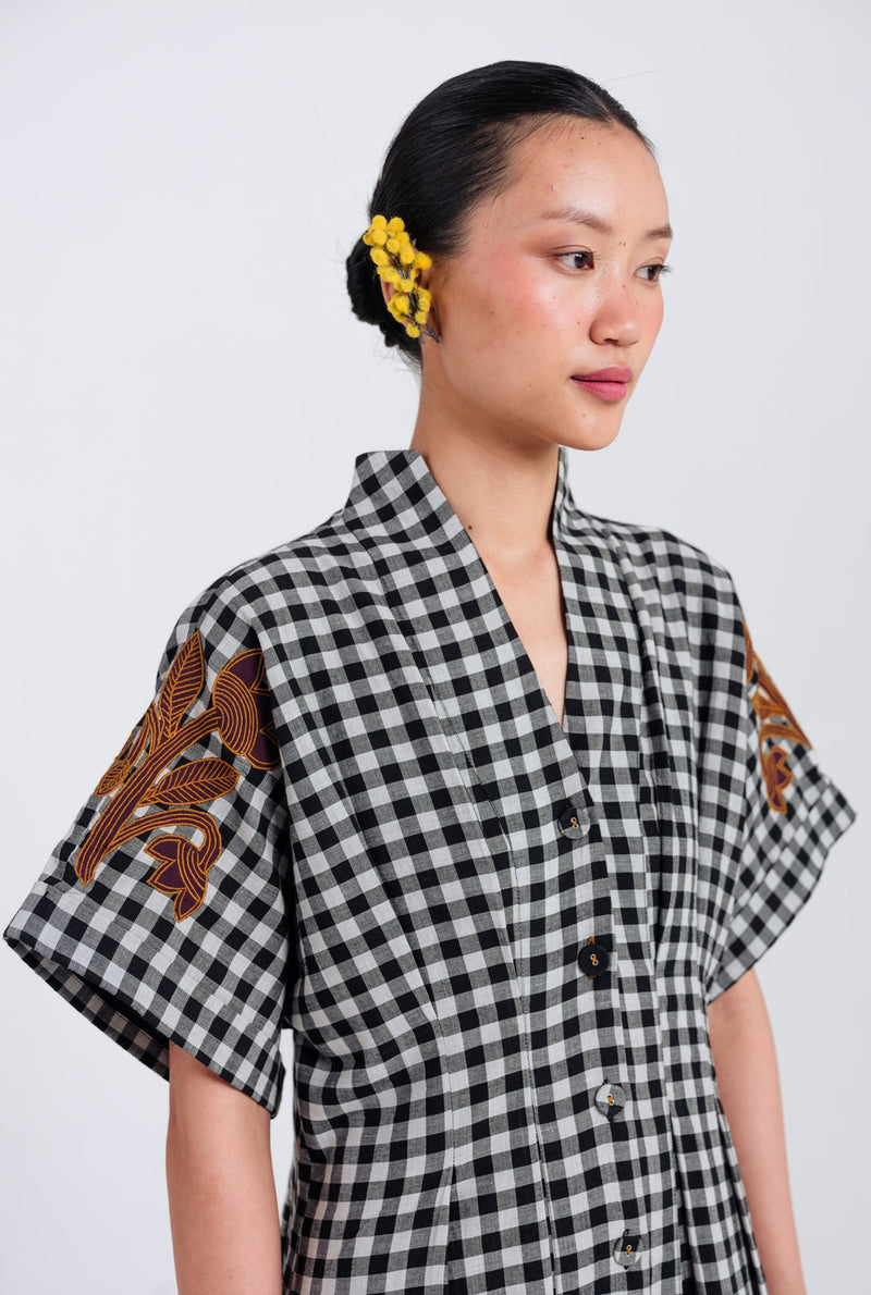 Groove Handloom Midi Dress handwoven cotton dress by JodiLife in black, white for women Worldwide