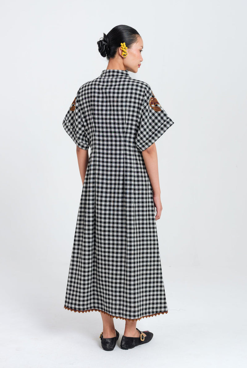 Groove Handloom Midi Dress handwoven cotton dress by JodiLife in black, white for women Worldwide