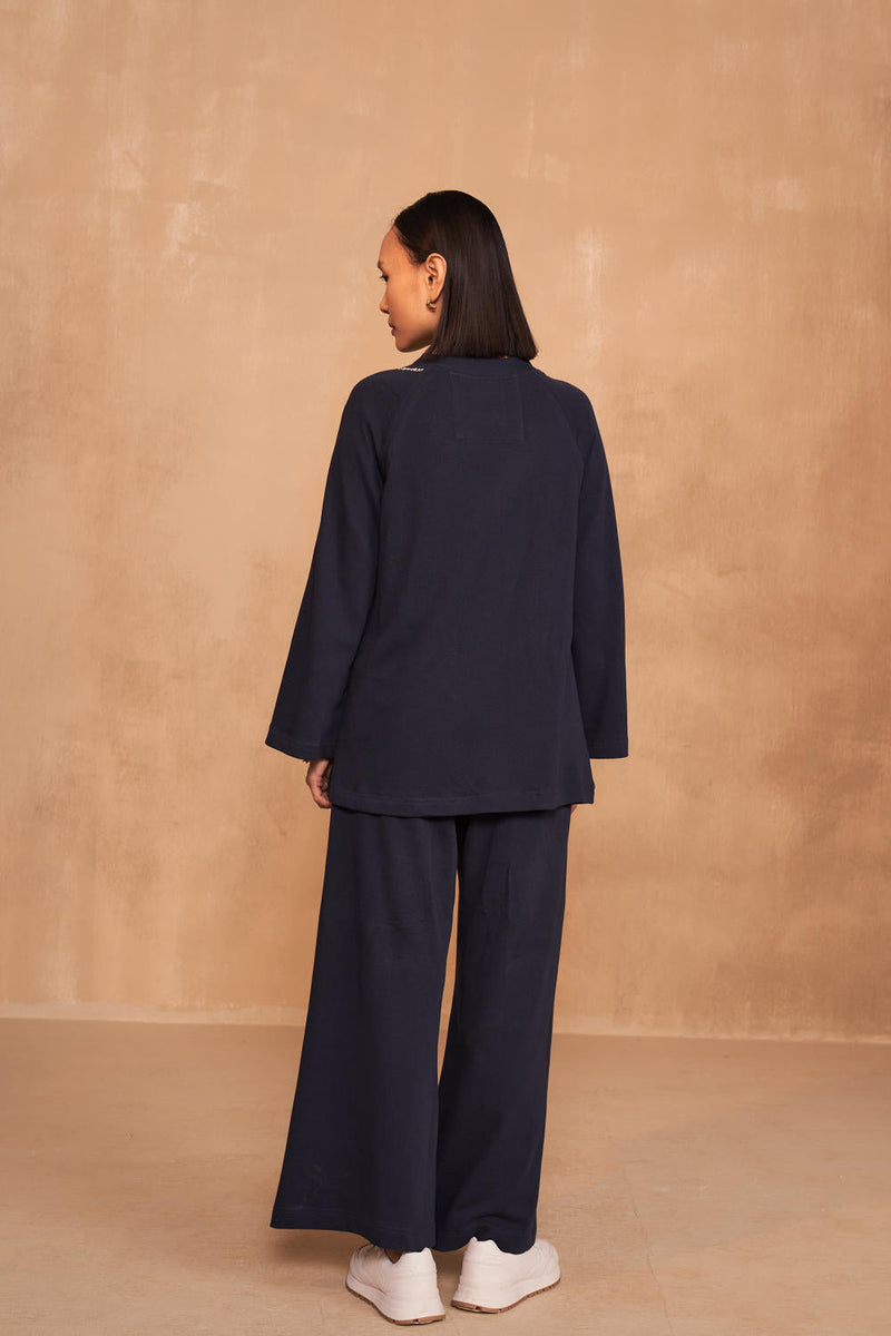 Growing Green Organic Cotton Knit Top by SUI in navy color for women Worldwide