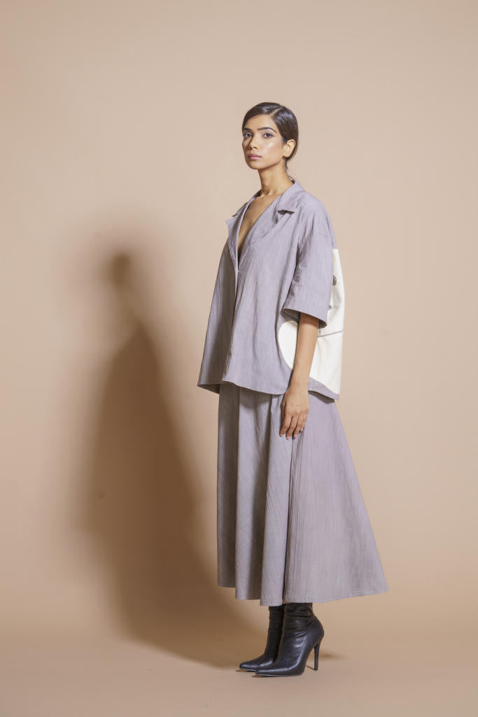 Gunpowder Skirt cotton matty skirts by Stoique in steel grey for women Worldwide