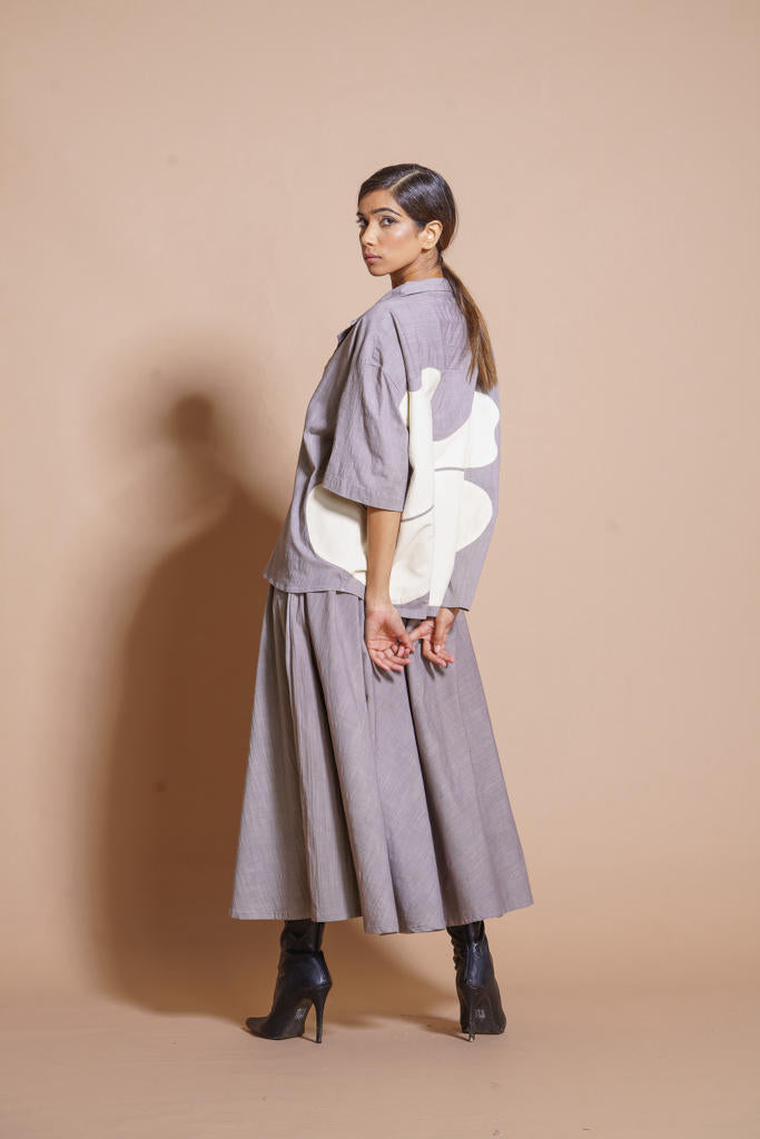 Gunpowder Skirt cotton matty skirts by Stoique in steel grey for women Worldwide