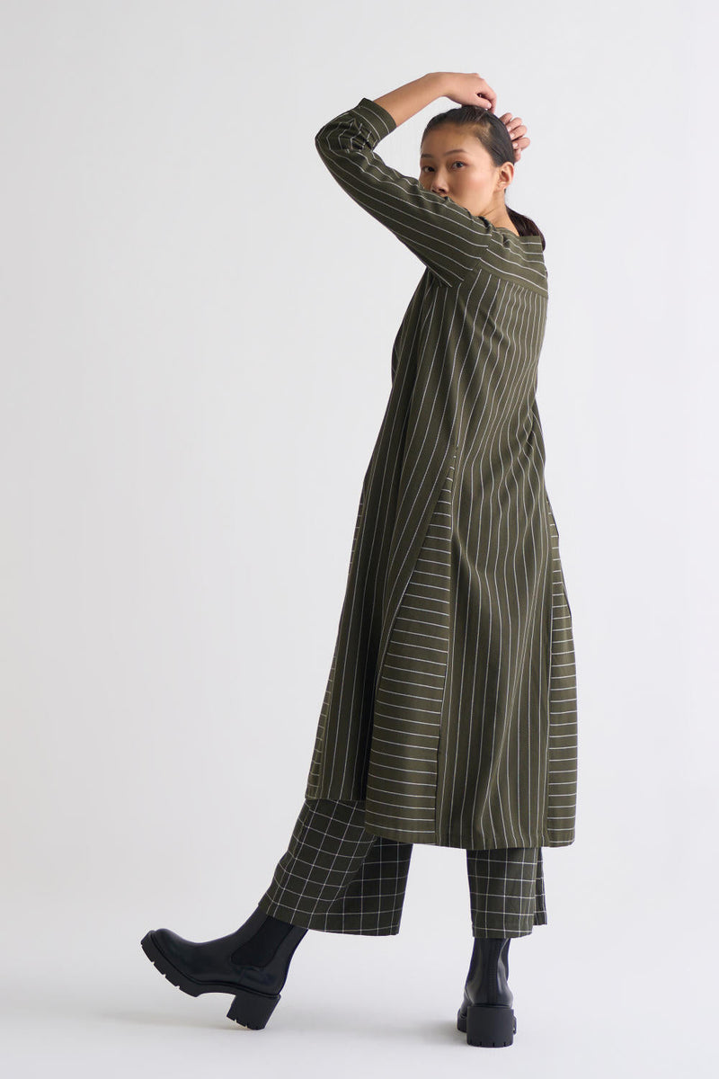 Gusset Dress Co-ord - Olive Dress,Co-ord Set by THREE for women Worldwide