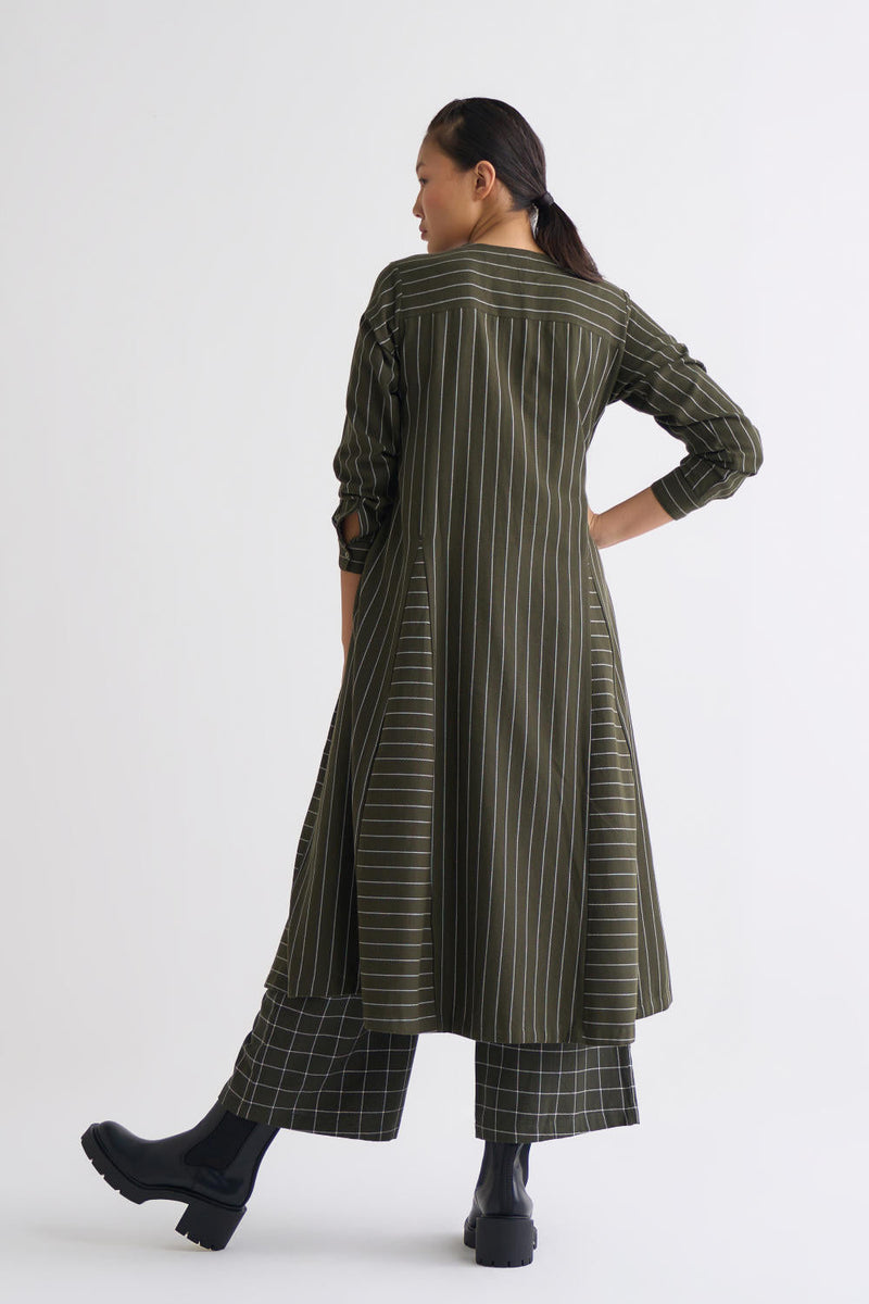 Gusset Dress Co-ord - Olive Dress,Co-ord Set by THREE for women Worldwide