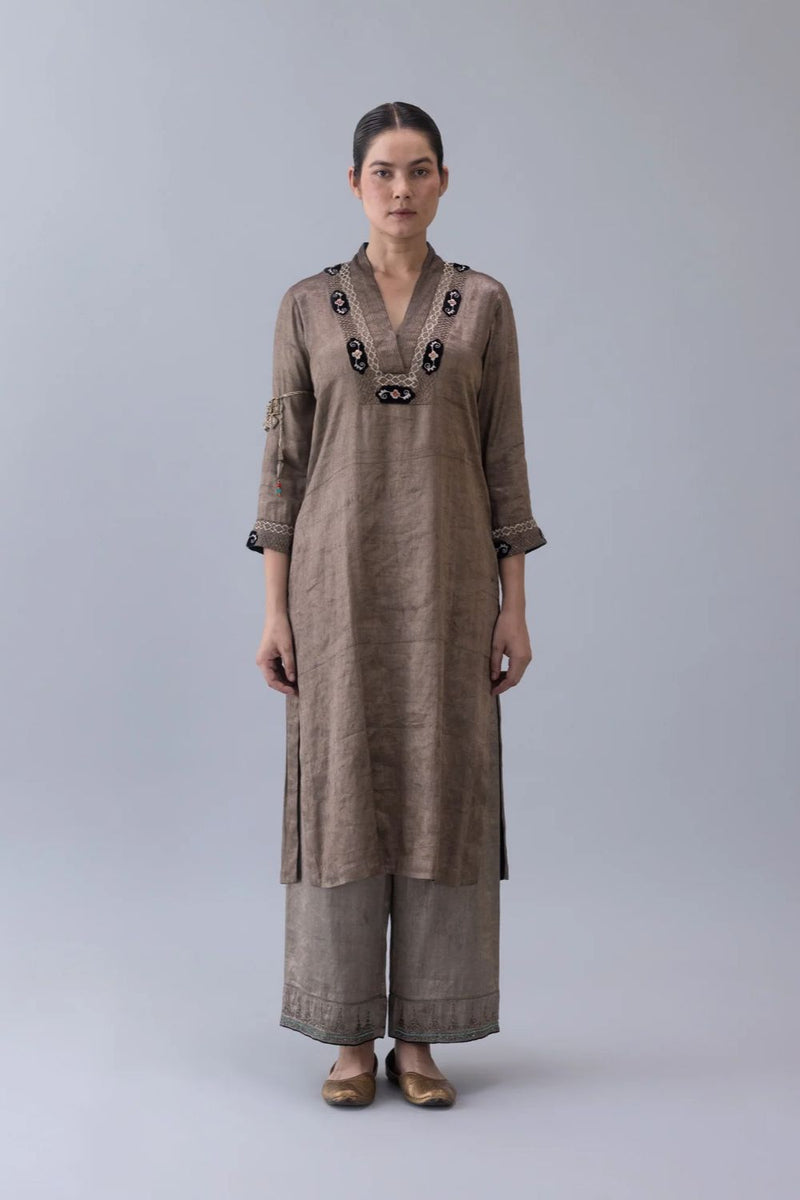 Gyatso Kurta-Metallic tissue by Shades of India for women Worldwide