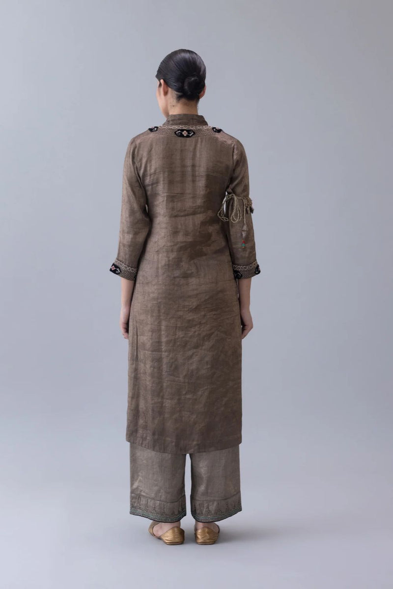 Gyatso Kurta-Metallic tissue by Shades of India for women Worldwide