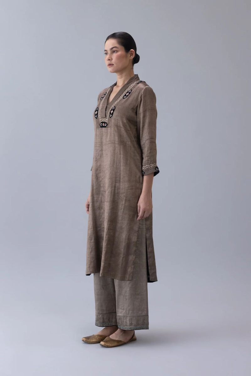 Gyatso Kurta-Metallic tissue by Shades of India for women Worldwide