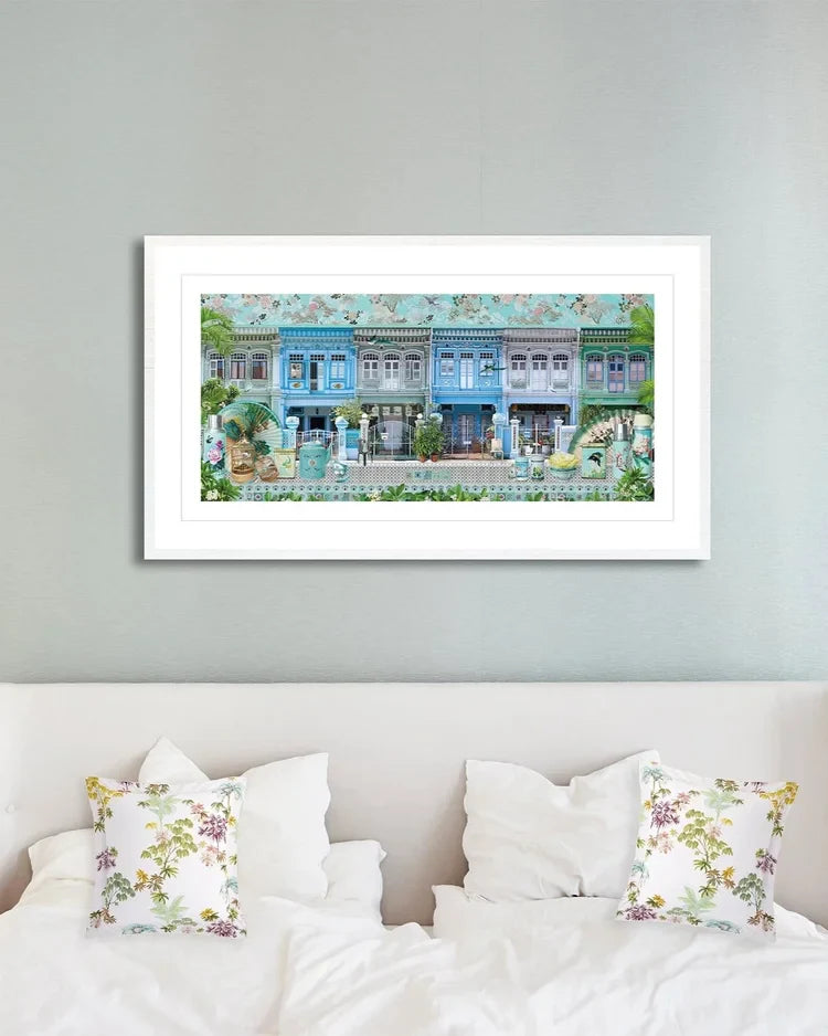 Shophouse Trio in Emerald Greens & Blues