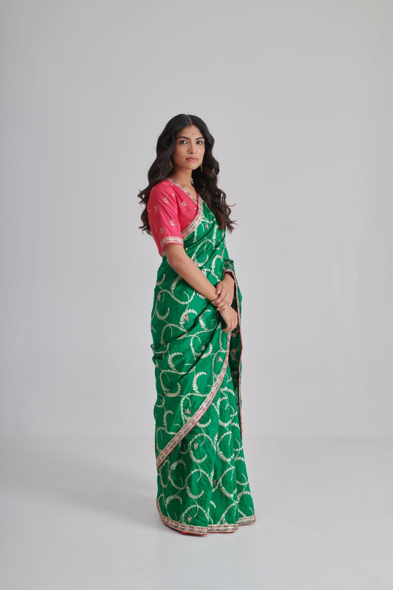 HUMRAHI & FARIDAH SAREE & BLOUSE silk by Rashika Mittal in multi color for women Worldwide