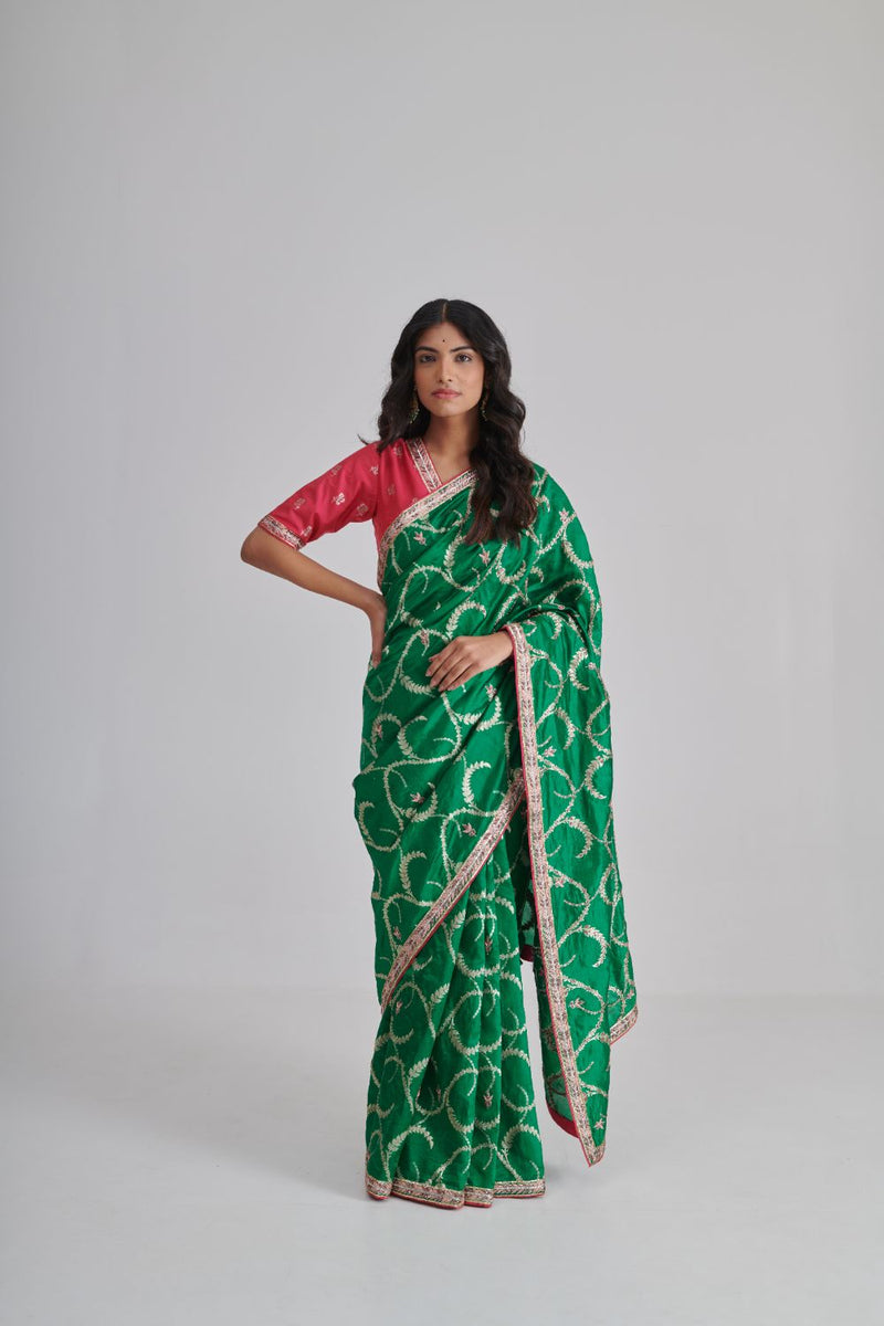HUMRAHI & FARIDAH SAREE & BLOUSE silk by Rashika Mittal in multi color for women Worldwide