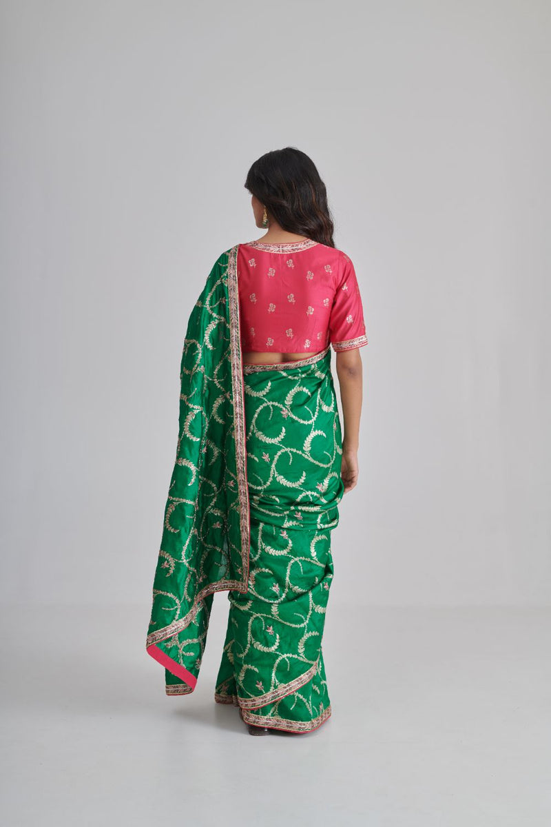 HUMRAHI & FARIDAH SAREE & BLOUSE silk by Rashika Mittal in multi color for women Worldwide