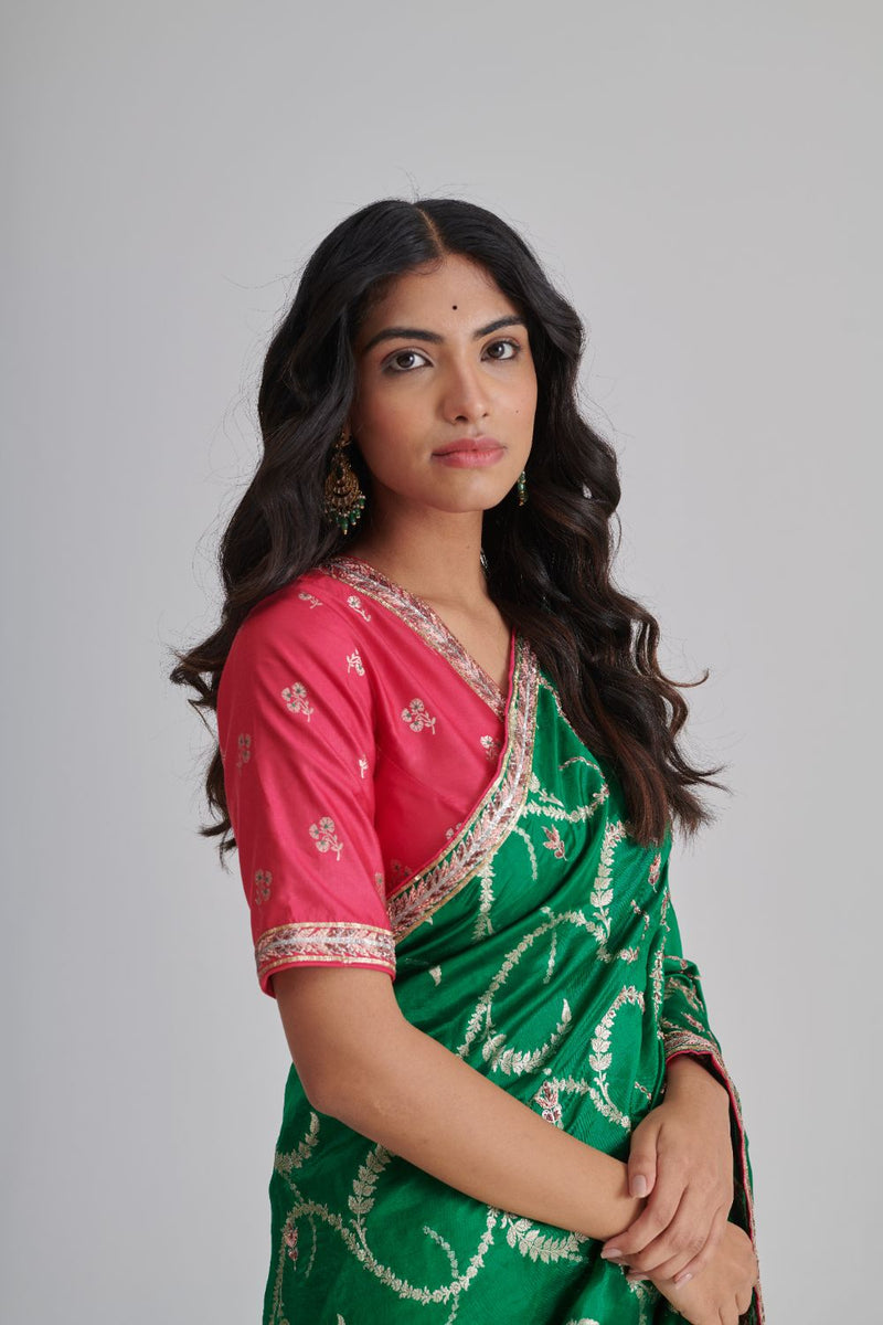 HUMRAHI & FARIDAH SAREE & BLOUSE silk by Rashika Mittal in multi color for women Worldwide